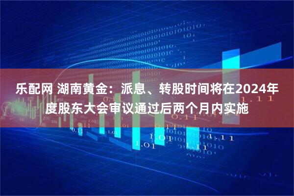 乐配网 湖南黄金：派息、转股时间将在2024年度股东大会审议通过后两个月内实施