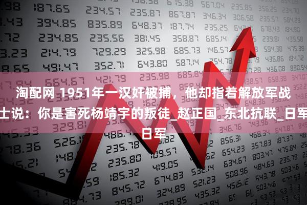 淘配网 1951年一汉奸被捕，他却指着解放军战士说：你是害死杨靖宇的叛徒_赵正国_东北抗联_日军