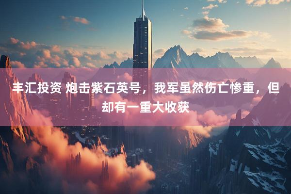 丰汇投资 炮击紫石英号，我军虽然伤亡惨重，但却有一重大收获